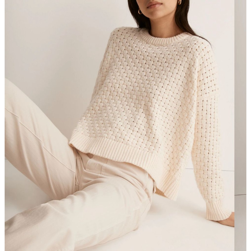 Women's Madewell Cream Crew Neck Sweater S